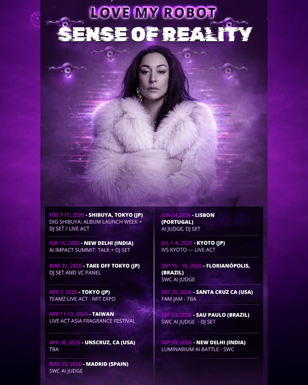 Love My Robot — Sense of Reality tour poster